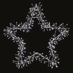 Outlet 🔥 Premier 60cm Silver Star Cluster With 240 Ice White Twinkle LEDs 🔔