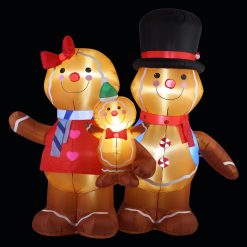 New ???? Premier 1.8m Gingerbread Family LED Lit ???? Christmas Inflatable ????