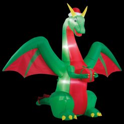 Top 10 ???? Premier 2.4m Outdoor Inflatable ❄ Christmas Dragon With Santa Hat Parcel ????