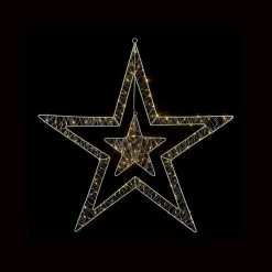 New 🔥 Premier 80cm 140 Warm White LED Double Sided Star Window Light 🔔
