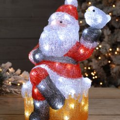Hot Sale ⭐ Festive Sitting Acrylic ???? Christmas Santa With Bird ????