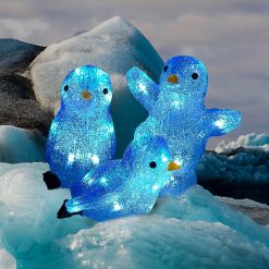 Cheap ???? Snowtime Set Of 3 Acrylic Playful Penguins Lit With 30 White LEDs ????