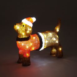 Deals ❤️ Snowtime ❄ Christmas Dachshund With 48 Ice White LED's ????