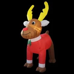 Outlet 🤩 Premier 3m Giant Inflatable Rudolph Reindeer With Santa Top 🎉