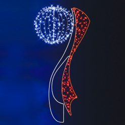 Cheap ???? Blachere 2.65m 3D Blue Sphere And Red Scroll Lamp Post Commercial ???? Christmas Silhouette Motif (Refurbished) ????