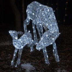 Budget β€οΈ Noma Set Of 2 Jewelled Mum And Baby Deer Outdoor Display π