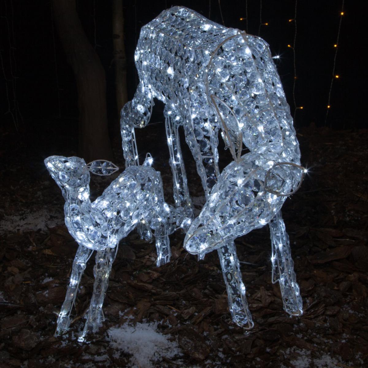 Set Of 2 Jewelled Mum And Baby Deer Outdoor Display Budget ❤️ Noma Set Of 2 Jewelled Mum And Baby Deer Outdoor Display ???? -UK Christmas World Sales Store family2