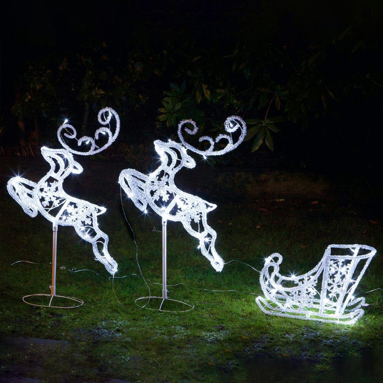 90 LED White Spun Acrylic Flying Reindeer Outdoor Christmas Display Flash Sale ???? Noma 90 LED White Spun Acrylic Flying Reindeer Outdoor ???? Christmas Display ✔️ -UK Christmas World Sales Store thumbnail 2514054