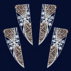 Budget ???? Blachere Set Of 4 ~ 3m Snowflake & Patterns Commercial ???? Christmas Lamp Post Silhouette Motifs (Refurbished) ????